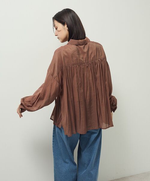 ELENCARE DUE（エレンカーレデュエ）の「・ELENCARE DUE シアーシャーリングシャツ（シャツ/ブラウス・レディース・ブラウン/グレイッシュベージュ/ブラック/オフホワイト・FREE）」の16枚目の写真