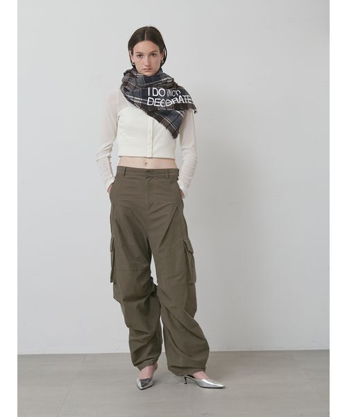 styling/（スタイリング）の「【セットアップ対応】ワイドレッグカーゴパンツ（カーゴパンツ・レディース・カーキ/ベージュ・0/1）」の4枚目の写真