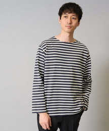 a.v.v（アーヴェヴェ）の「【綿100％】ボーダーワイドシルエットカットソー　長袖　ロンT（Tシャツ/カットソー）」