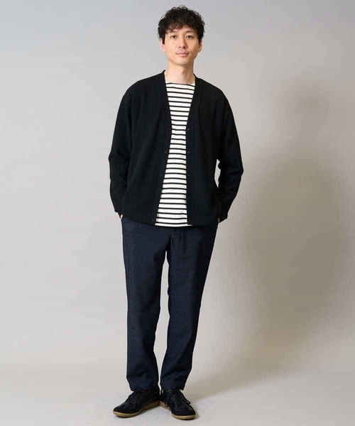 a.v.v(アーヴェヴェ)の「【綿100%】ボーダーワイドシルエットカットソー 長袖 ロンT(Tシャツ/カットソー・メンズ・ホワイト/チャコールグレー・48/46)」の7枚目の写真