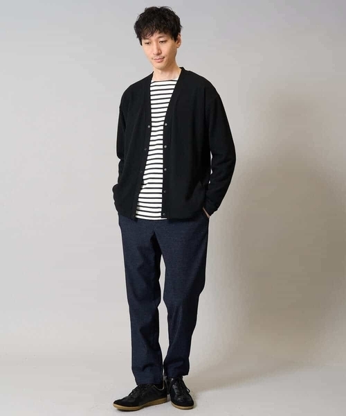 a.v.v(アーヴェヴェ)の「【綿100%】ボーダーワイドシルエットカットソー 長袖 ロンT(Tシャツ/カットソー・メンズ・ホワイト/チャコールグレー・48/46)」の8枚目の写真