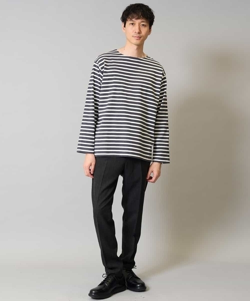 a.v.v(アーヴェヴェ)の「【綿100%】ボーダーワイドシルエットカットソー 長袖 ロンT(Tシャツ/カットソー・メンズ・ホワイト/チャコールグレー・48/46)」の10枚目の写真