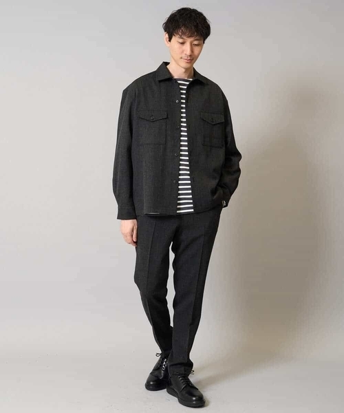 a.v.v(アーヴェヴェ)の「【綿100%】ボーダーワイドシルエットカットソー 長袖 ロンT(Tシャツ/カットソー・メンズ・ホワイト/チャコールグレー・48/46)」の15枚目の写真