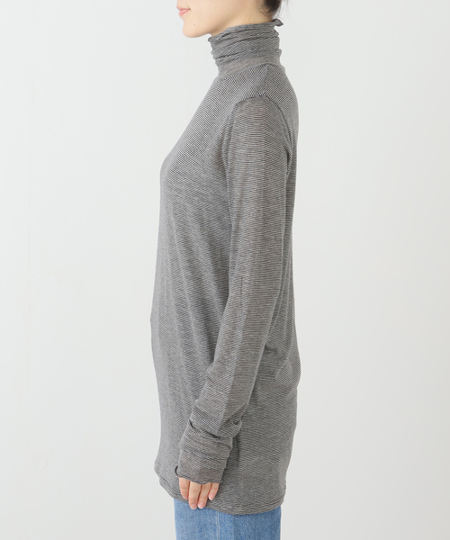 JOURNAL STANDARD LUXE（ジャーナルスタンダード　ラックス）の「シアージャージ タートルネックプルオーバー（Tシャツ/カットソー・レディース・ホワイト/ブラック/ブラック系その他・FREE）」の19枚目の写真