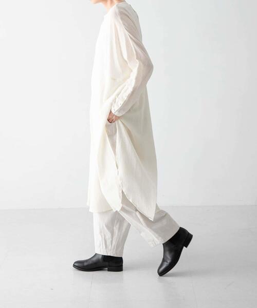 【新品タグ付】 かぐれ ガーゼロングチュニック アイボリー ガーゼロングチュニック（チュニック）｜かぐれ（カグレ）の