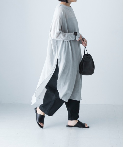＊新品　タグ付き＊ 25SS かぐれ　ガーゼロングチュニック　アイボリー かぐれ チュニック ガーゼロングチュニック : ZOZOTOWN Yahoo!店