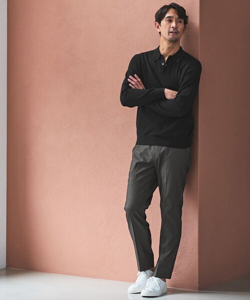green label relaxing(グリーンレーベルリラクシング)の「【WEB限定】JUST fit ジャケイン ニットポロ(ニット/セーター・メンズ・ダークグレー/ダークブラウン/ブラック・XL/M/S/L)」の5枚目の写真
