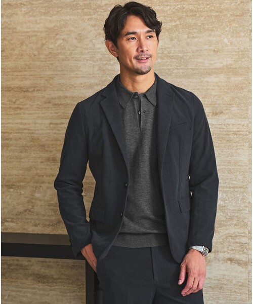 green label relaxing(グリーンレーベルリラクシング)の「【WEB限定】JUST fit ジャケイン ニットポロ(ニット/セーター・メンズ・ダークグレー/ダークブラウン/ブラック・XL/M/S/L)」の8枚目の写真
