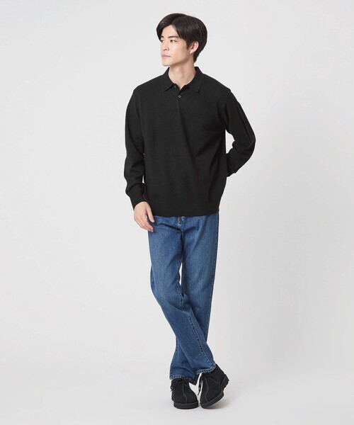 WEB限定】JUST fit ジャケイン ニットポロ（ニット/セーター）｜green