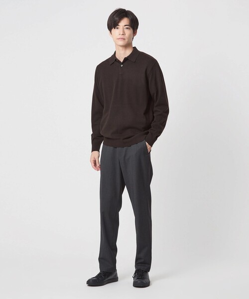 green label relaxing(グリーンレーベルリラクシング)の「【WEB限定】JUST fit ジャケイン ニットポロ(ニット/セーター・メンズ・ダークグレー/ダークブラウン/ブラック・XL/M/S/L)」の12枚目の写真