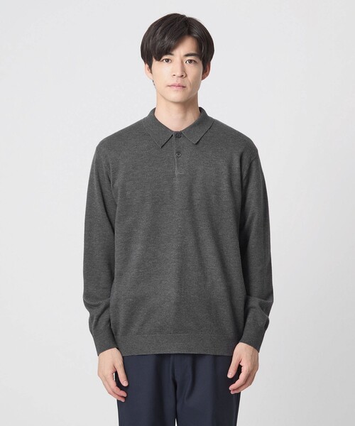 WEB限定】JUST fit ジャケイン ニットポロ（ニット/セーター）｜green