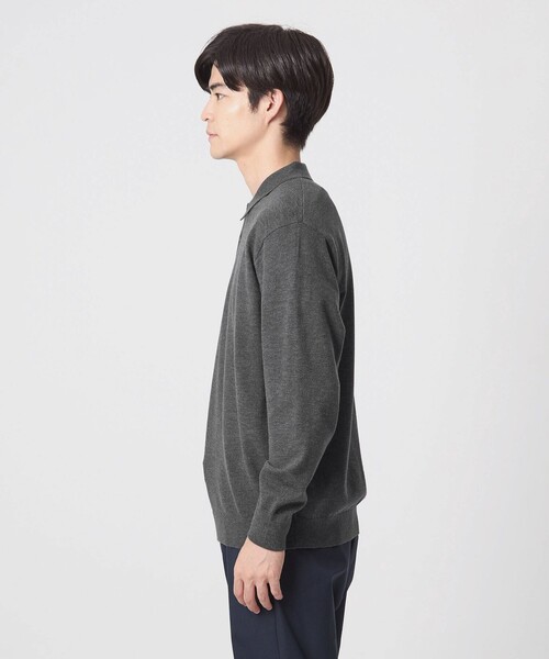 green label relaxing(グリーンレーベルリラクシング)の「【WEB限定】JUST fit ジャケイン ニットポロ(ニット/セーター・メンズ・ダークグレー/ダークブラウン/ブラック・XL/M/S/L)」の14枚目の写真