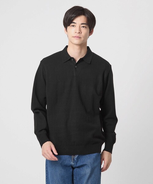 WEB限定】JUST fit ジャケイン ニットポロ（ニット/セーター）｜green