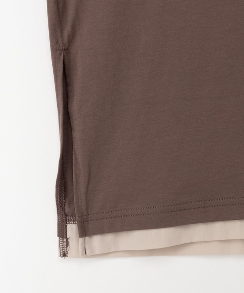 Honeys(ハニーズ)の「チュニックTシャツ(Tシャツ/カットソー・レディース・グレイッシュベージュ/ブラウン/ネイビー/スミクロ・F)」の20枚目の写真