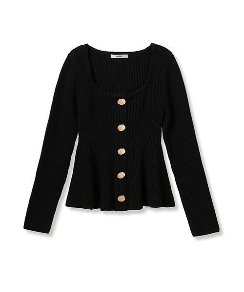 SNIDEL（スナイデル）の「スクエアネックペプラムニットプルオーバー