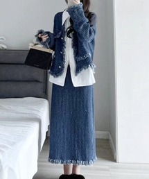 Forcement（フォースメント）の「フリンジジャケットとロングスカートのセットアップ（セットアップ）」