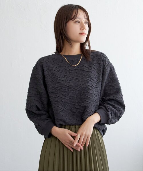 ikka（イッカ）の「フクレジャカードプルオーバー（Tシャツ/カットソー・レディース・オフホワイト/ブルー系その他/レッド系/チャコール・M/L/S）」の10枚目の写真