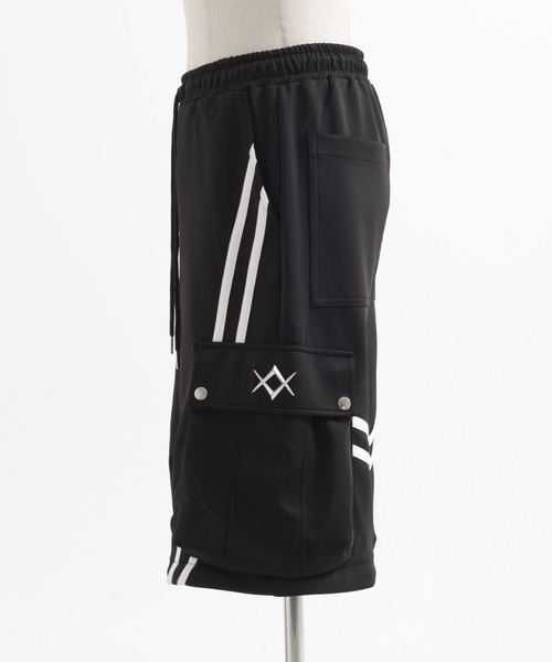 REFLEM 2WAYワイドカーゴトラックパンツ ブラック×ホワイト REFLEM/レフレム』2WAYワイドカーゴトラックパンツ（その他