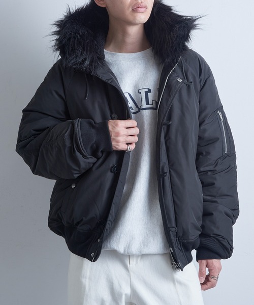 MAGASIN DE MODE Brew（マガジンデモードブリュー）の「【MAGASIN DE MODE Brew】N-2Bジャケット620275 WINS（その他アウター・メンズ・ブラック・L/M）」の5枚目の写真