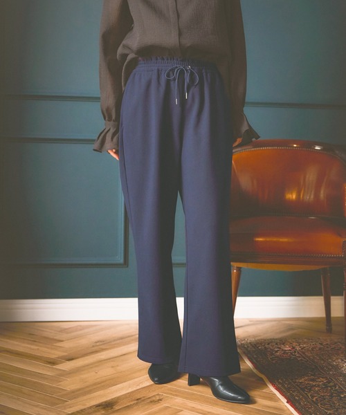 mysty woman（ミスティウーマン）の「【WEB限定】カットワイドイージーパンツ　602258（スラックス・レディース・ネイビー/ブラック/ベージュ/アイボリー・SMALL/MEDIUM）」の4枚目の写真