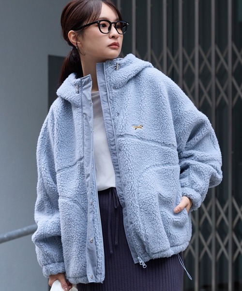 新品同様！ボアカラーブルゾン SHIPS ブルゾン アウター ボア カラー レディース : ZOZOTOWN