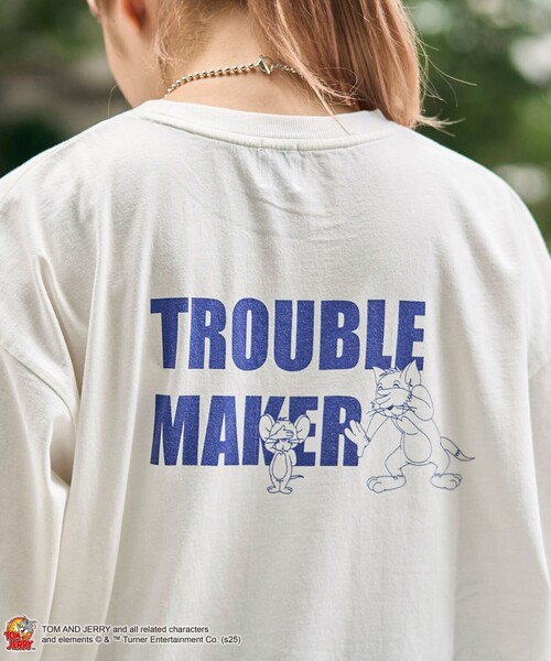 Tom&Jerry(トムアンドジェリー)の「【TOM and JERRY (トムとジェリー)/ 別注】ユニプリントロンT(Tシャツ/カットソー・レディース・ライトブルー/オフホワイト/ライトグレー/ダークグレー・M/L/XL)」の2枚目の写真