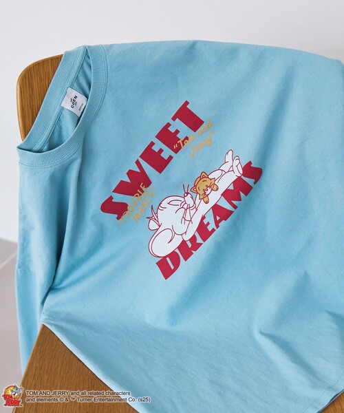 Tom&Jerry(トムアンドジェリー)の「【TOM and JERRY (トムとジェリー)/ 別注】ユニプリントロンT(Tシャツ/カットソー・レディース・ライトブルー/オフホワイト/ライトグレー/ダークグレー・M/L/XL)」の4枚目の写真