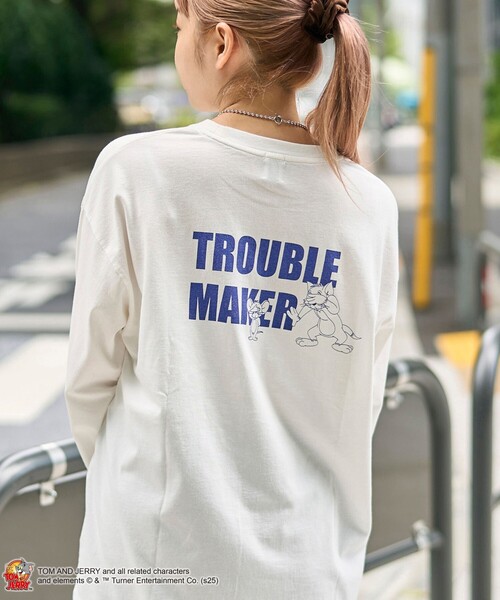 Tom&Jerry(トムアンドジェリー)の「【TOM and JERRY (トムとジェリー)/ 別注】ユニプリントロンT(Tシャツ/カットソー・レディース・ライトブルー/オフホワイト/ライトグレー/ダークグレー・M/L/XL)」の6枚目の写真