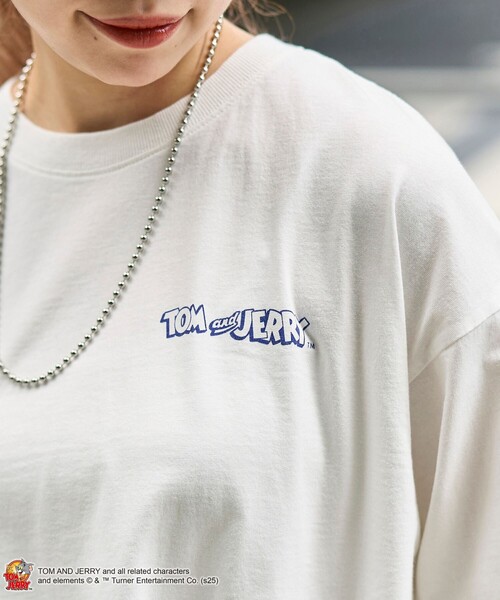 Tom&Jerry(トムアンドジェリー)の「【TOM and JERRY (トムとジェリー)/ 別注】ユニプリントロンT(Tシャツ/カットソー・レディース・ライトブルー/オフホワイト/ライトグレー/ダークグレー・M/L/XL)」の7枚目の写真