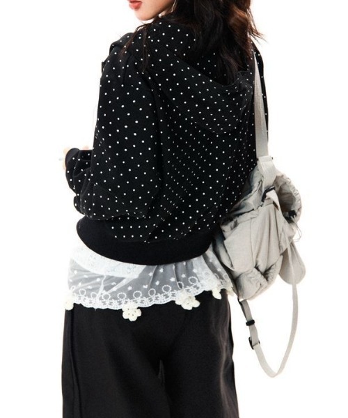LADY LIKE(レディライク)の「ミニドット刺繍入りパーカー(パーカー・レディース・ブラック・M)」の12枚目の写真