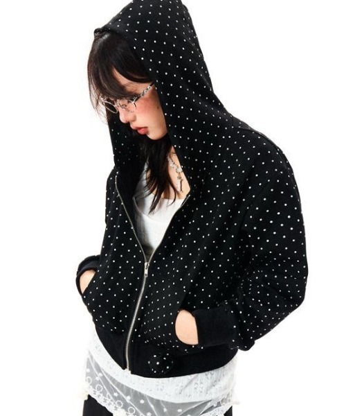 LADY LIKE(レディライク)の「ミニドット刺繍入りパーカー(パーカー・レディース・ブラック・M)」の20枚目の写真