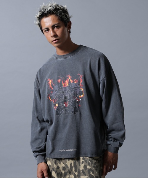 DANKE SCHON（ダンケシェーン）の「【WEB&DEPOT限定】DankeSchon/ダンケシェーン/PIGMENT L/S TEE DOG（Tシャツ/カットソー・メンズ・ベージュ/ブラック・M/L）」の16枚目の写真
