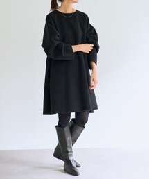 【ビアズリー】ワンピース　ネップワンピース　ビッグニット ビアズリー BEARDSLEY ニットコンビギャザーワンピース （khaki
