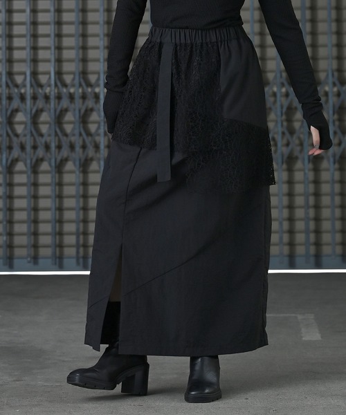 funda mine(ファンダマイン)の「ナイロンレースレイヤースカート(スカート・レディース・ブラック・FREE)」の4枚目の写真