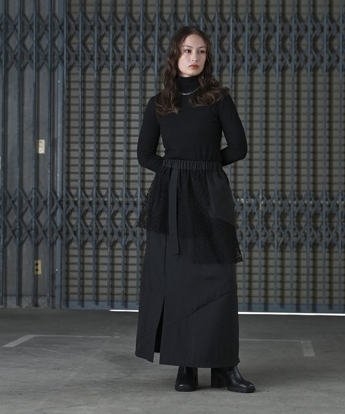 funda mine(ファンダマイン)の「ナイロンレースレイヤースカート(スカート・レディース・ブラック・FREE)」の8枚目の写真