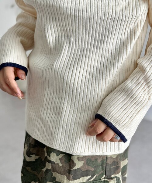 U.S. POLO ASSN.（ユーエスポロアッスン）の「【U.S. POLO ASSN.】クルーネックリブニット（ニット/セーター・レディース・アイボリー/ブラック/ブラウン/ホワイト系その他/ネイビー/ブラック系その他・FREE）」の20枚目の写真