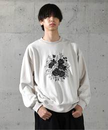 EFFECTION（エフェクション）の「【neos】ルーズシルエット カルゼ フラワー 刺繍 スウェット トレーナー（スウェット）」