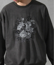 EFFECTION（エフェクション）の「【neos】ルーズシルエット カルゼ フラワー 刺繍 スウェット トレーナー（スウェット）」