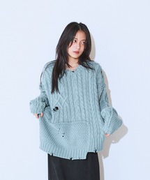 JEANASIS | リメイクライクケーブルプルオーバー/603986(ニット/セーター)