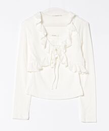 Never mind the XU / Chikashitsu+ | 【nmtc +】ruffing cami set cardigan / 【エヌエムティーシープラス】キャミセットカーディガン(カーディガン/ボレロ)