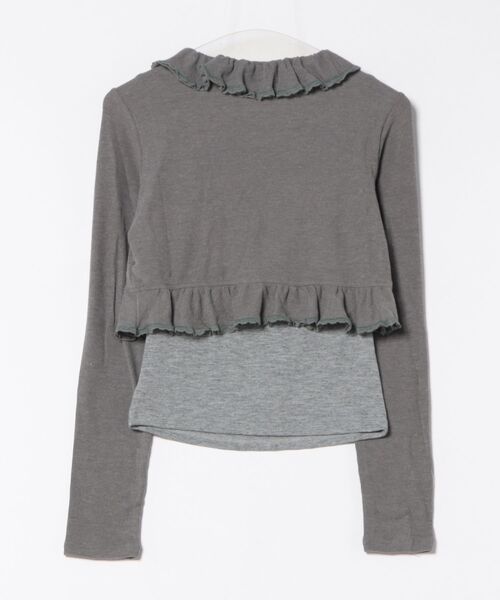 Never mind the XU / Chikashitsu+（ネバーマインド ザ エックスユー / チカシツプラス）の「【nmtc+】ruffing cami set cardigan / 【エヌエムティーシープラス】キャミセットカーディガン（カーディガン/ボレロ・レディース・ホワイト/グレー/チャコール・ONE SIZE）」の4枚目の写真