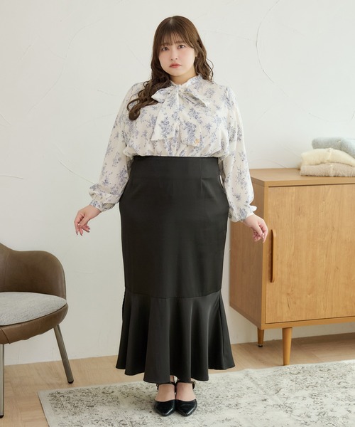 Louiosy(ルオシー)の「【大きいサイズ】チャーム付きロングスリーブボウタイブラウス(シャツ/ブラウス・レディース・ブルー系その他/アイボリー/オフホワイト・4L/X-LARGE/3L)」の15枚目の写真