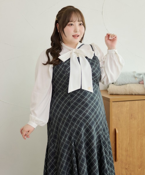 Louiosy(ルオシー)の「【大きいサイズ】チャーム付きロングスリーブボウタイブラウス(シャツ/ブラウス・レディース・ブルー系その他/アイボリー/オフホワイト・4L/X-LARGE/3L)」の21枚目の写真