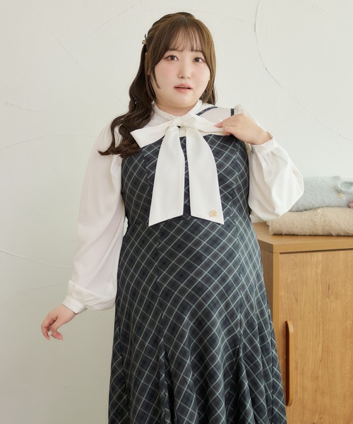 Louiosy(ルオシー)の「【大きいサイズ】チャーム付きロングスリーブボウタイブラウス(シャツ/ブラウス・レディース・ブルー系その他/アイボリー/オフホワイト・4L/X-LARGE/3L)」の22枚目の写真