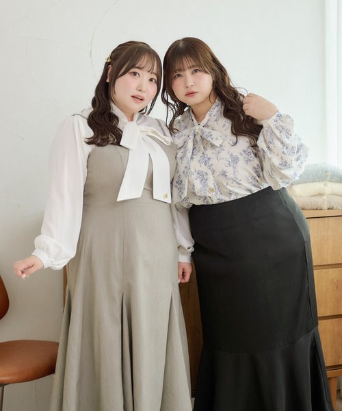Louiosy(ルオシー)の「【大きいサイズ】チャーム付きロングスリーブボウタイブラウス(シャツ/ブラウス・レディース・ブルー系その他/アイボリー/オフホワイト・4L/X-LARGE/3L)」の16枚目の写真