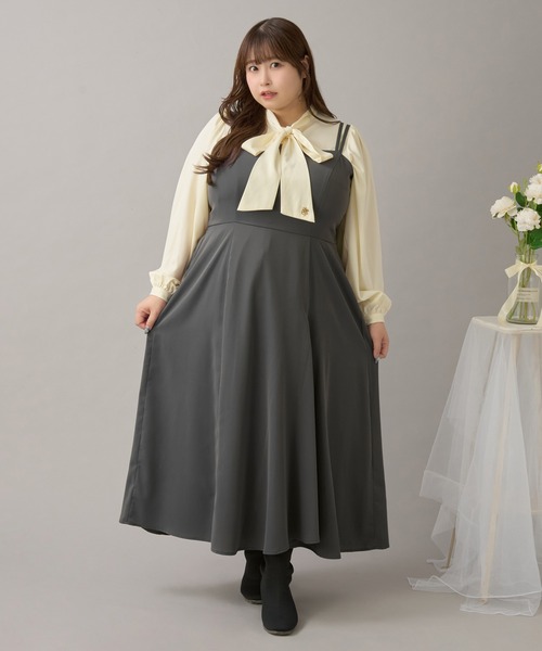 【タグ付き♡未使用】BEIGE. ボウタイロングスリーブブラウスEVA ブラック 洗える】EVA ／ ボウタイロングスリーブブラウス