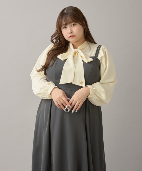 Louiosy(ルオシー)の「【大きいサイズ】チャーム付きロングスリーブボウタイブラウス(シャツ/ブラウス・レディース・ブルー系その他/アイボリー/オフホワイト・4L/X-LARGE/3L)」の9枚目の写真