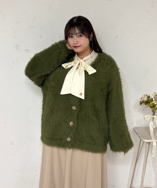 Louiosy(ルオシー)の「【大きいサイズ】チャーム付きロングスリーブボウタイブラウス(シャツ/ブラウス・レディース・ブルー系その他/アイボリー/オフホワイト・4L/X-LARGE/3L)」の12枚目の写真