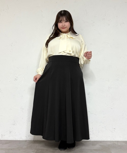 Louiosy(ルオシー)の「【大きいサイズ】チャーム付きロングスリーブボウタイブラウス(シャツ/ブラウス・レディース・ブルー系その他/アイボリー/オフホワイト・4L/X-LARGE/3L)」の8枚目の写真