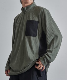 FORECAST（フォーキャスト）の「【FORECAST】ウエーブサーマル ハーフジップ グリッドフリースプルオーバー モックネック ハイネック 保温 透湿 アウトドア キャンプ 8255（スウェット）」